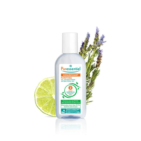 Puressentiel Purifying Antibacterial Gel 25ml lifestyle shot