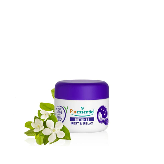 Puressentiel Rest & Relax Soothing Massage Baby Balm 30ml lifestyle shot