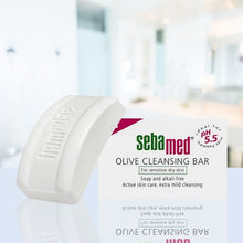 Load image into Gallery viewer, Sebamed Olive Cleansing Bar lifestyle shot
