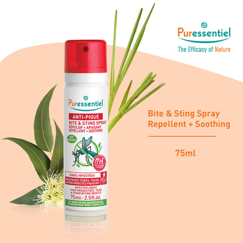 Puressentiel Bite & Sting Spray Repellent + Soothing 75mL